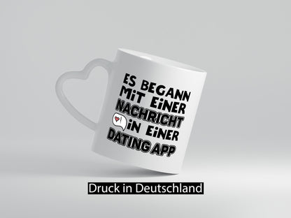 Dating App | Pärchen Tasse Online Liebe Beziehung lustig Humor Geschenkidee