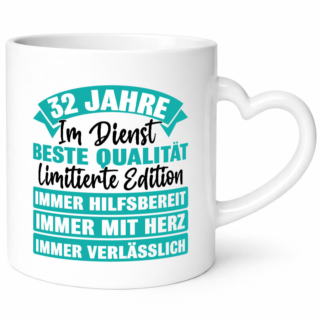 32 Jahre im Dienst | Jubiläum Arbeit lustiger Spruch Geschenk Kollegen Büro Tasse