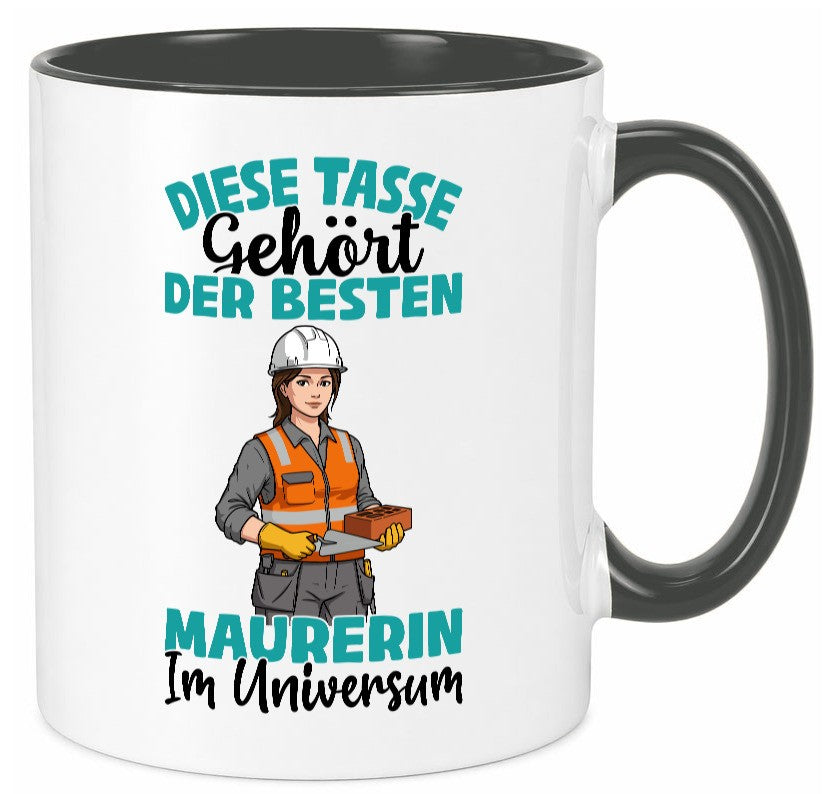 Im Universum: Maurerin | Bau Handwerkerin Geschenkidee Humor Tasse