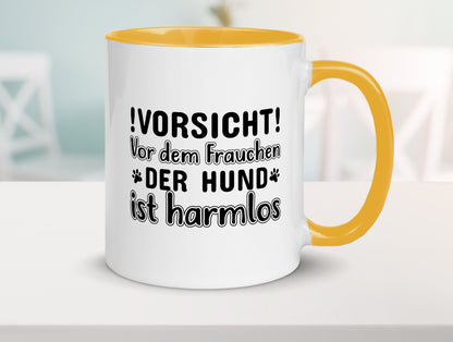 Vorsicht vor dem Frauchen | Hundebesitzerin Pfoten Geschenkidee Tierliebhaber Tasse