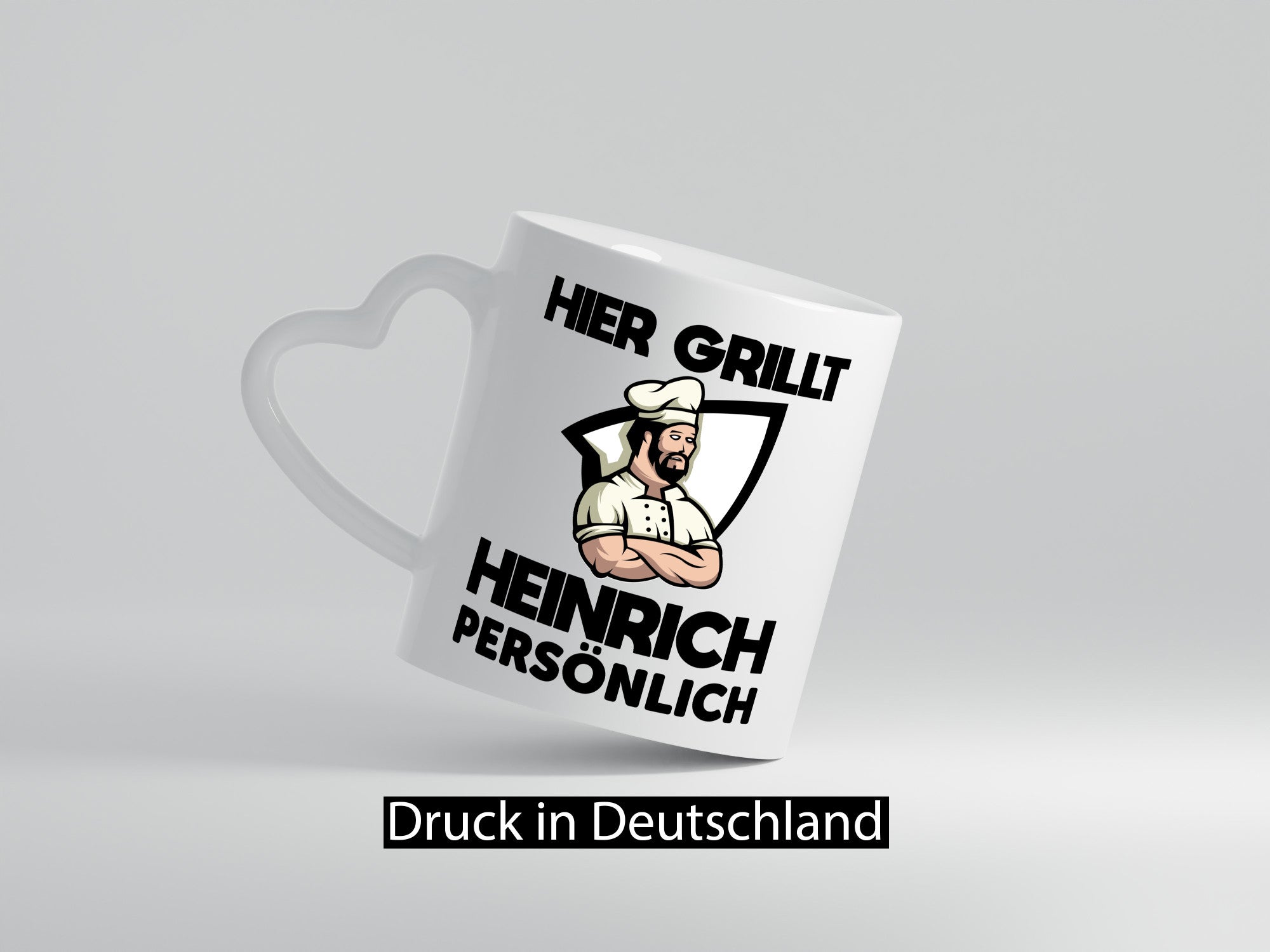 Hier Grillt Heinrich Persönlich | Grillmeister Geschenk Humor Geschenkidee