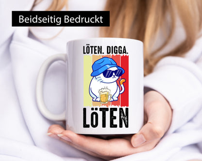 Löten Digga | Katze mit Bier Bierkatze Geschenk Tierliebhaber Humor lustiger