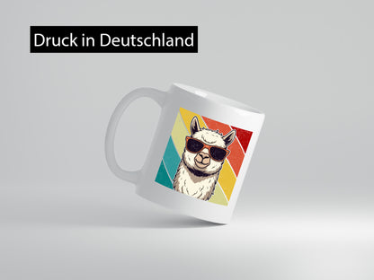 Lama | Retro Alpaka mit Sonnenbrille Geschenk Humor Geschenkidee lustiger