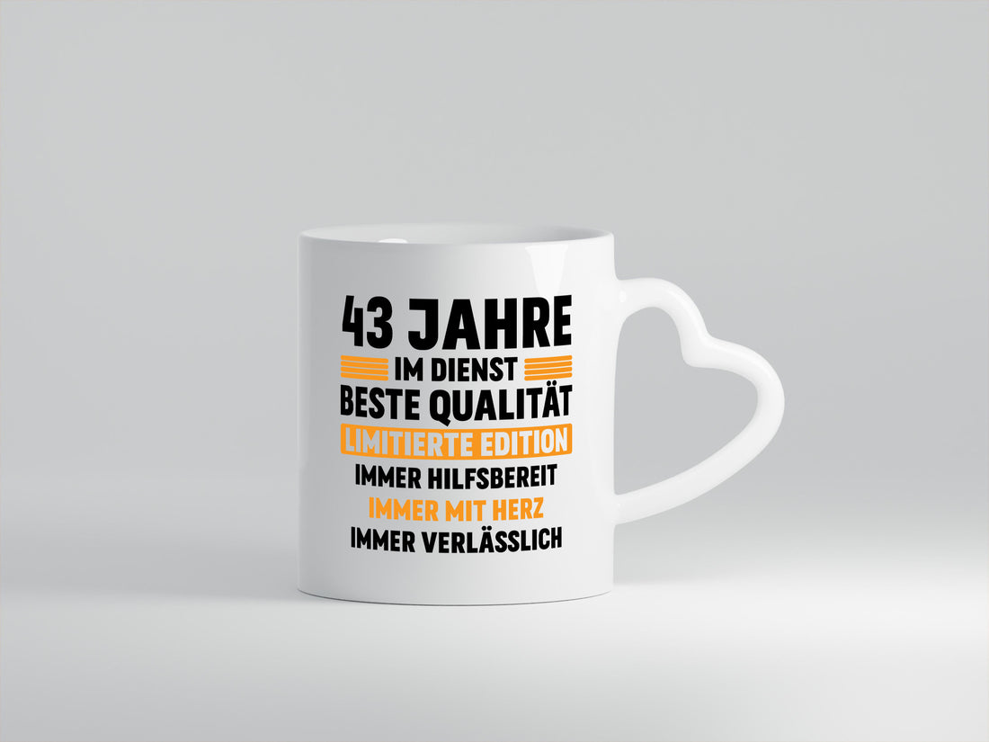 43 Jahre im Dienst | Jubiläum Arbeit v2 lustiger Spruch Geschenk Kollegen Büro Tasse