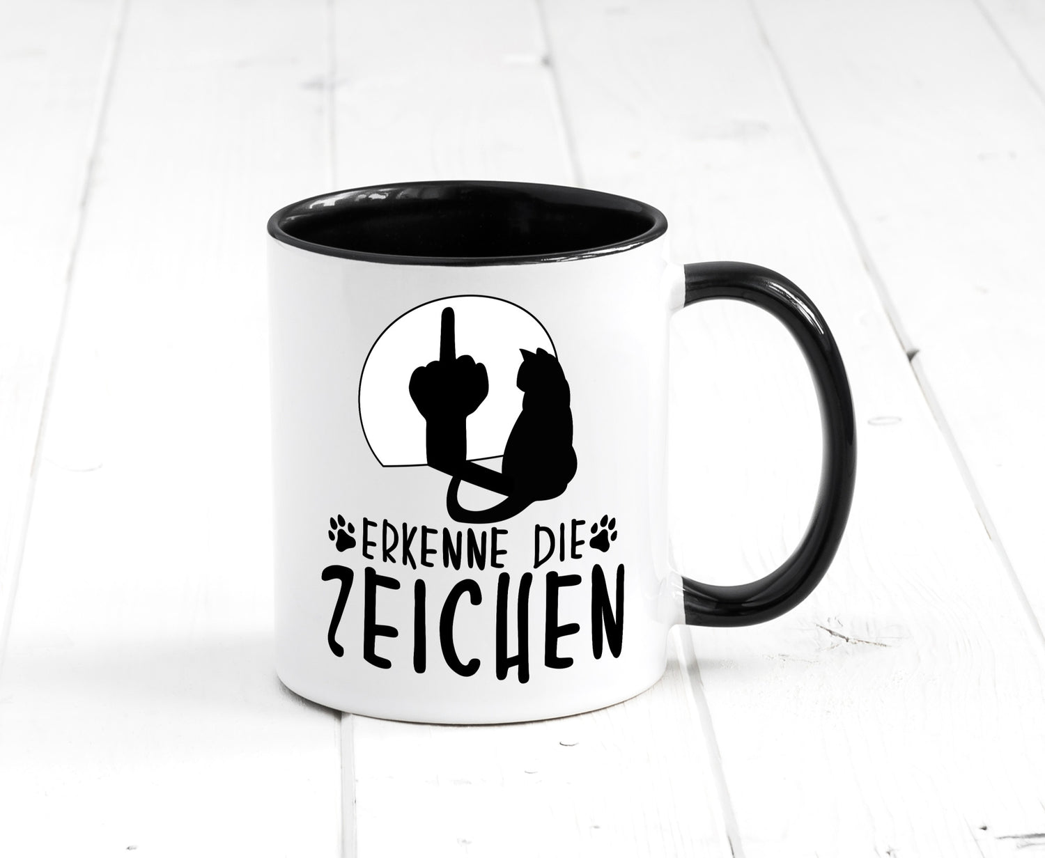 Erkenne die Zeichen | Katze Humor Tierliebhaber Geschenkidee Tasse