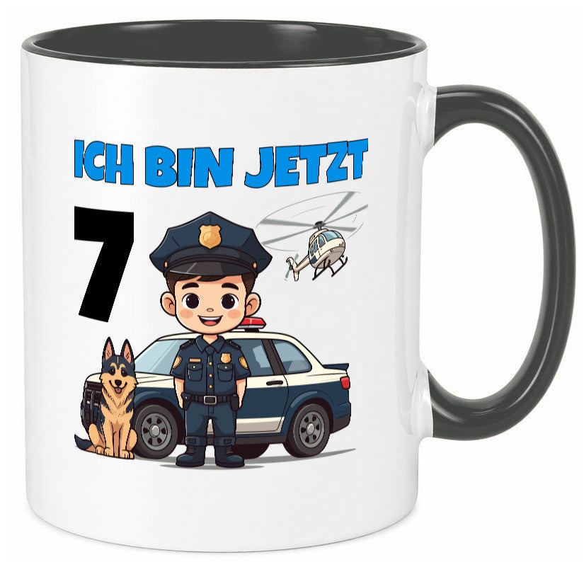 7. Geburtstag | 7 Jahre Polizei Kind Polizeiauto Humor Geschenkidee Tasse