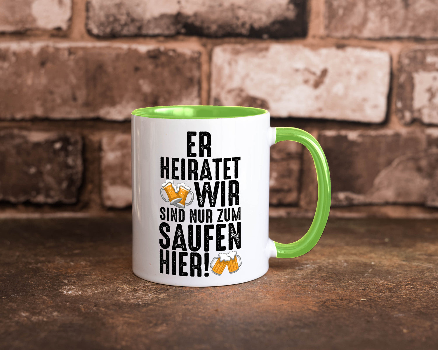 JGA | Er heiratet Junggesellenabschied Polterabend v2 lustiger Spruch Geschenk