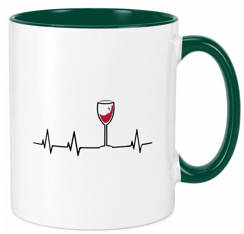 Wein Herzschlag | Rotwein Glas Trinker Winzer Humor Geschenkidee Tasse