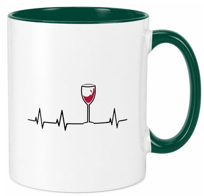 Wein Herzschlag | Rotwein Glas Trinker Winzer Humor Geschenkidee Tasse