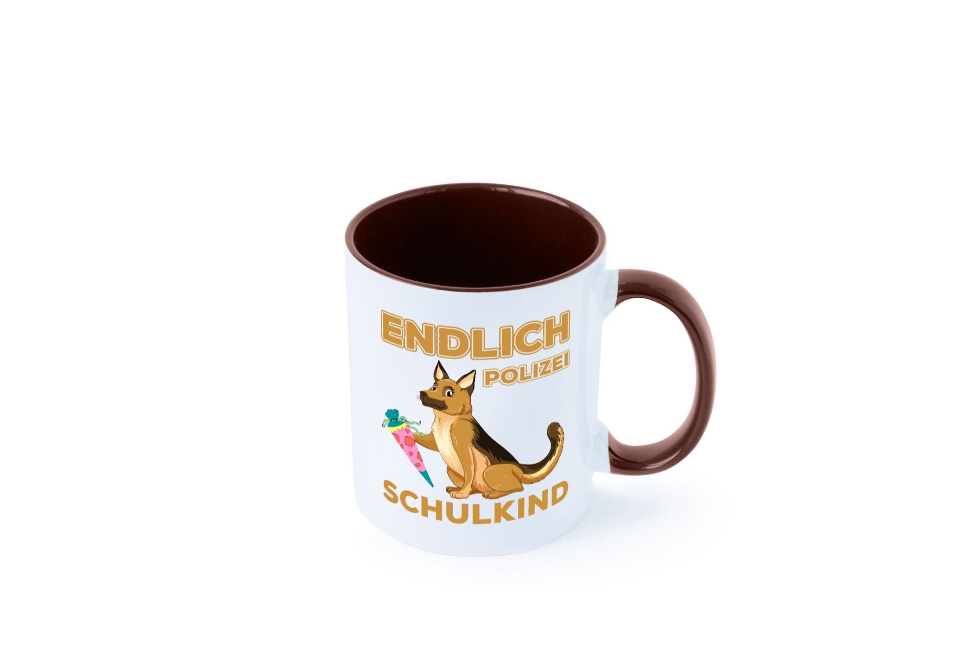 Endlich Schulkind | Tasse Einschulung Polizei Hund lustiger Spruch Geschenk