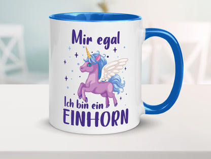 Mir egal, ich bin ein Einhorn | lustig Humor Geschenkidee Geschenk Tasse