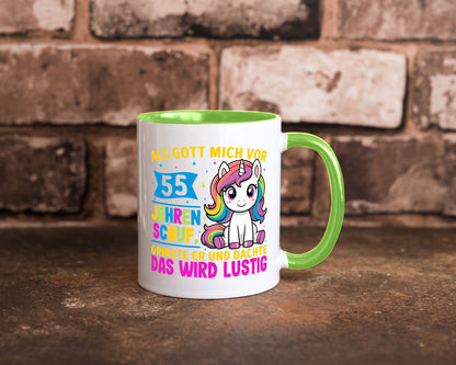 55. Geburtstag | Als Gott mich schuf 40 Jahre v2 lustiger Spruch Geschenk
