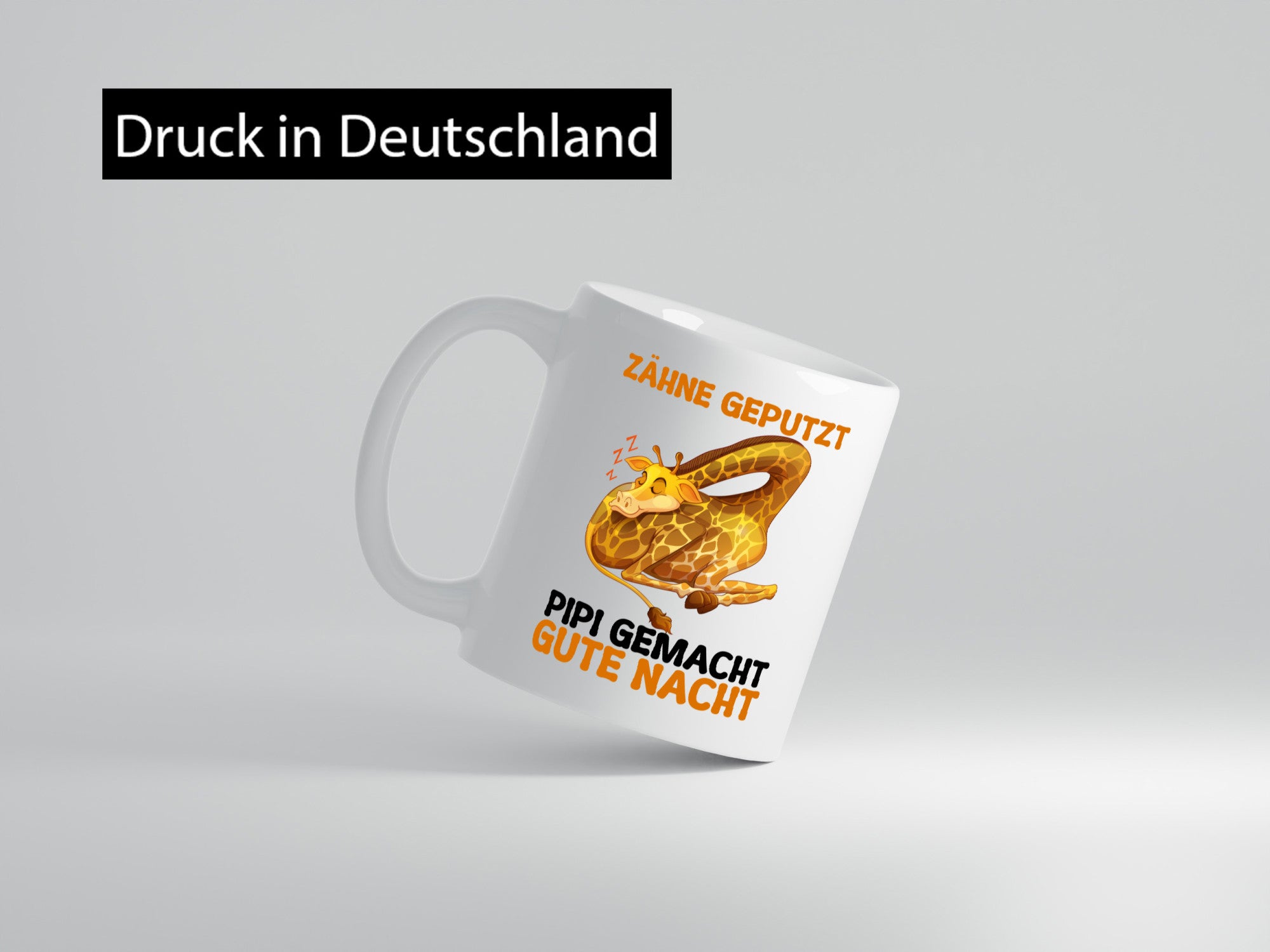 Zähne geputzt pipi gemacht Gute nacht | Giraffe Geschenkidee Humor Tasse