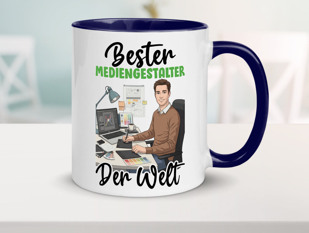 Bester Mediengestalter | Medien v2 Geschenk Humor Geschenkidee lustiger Spruch Tasse