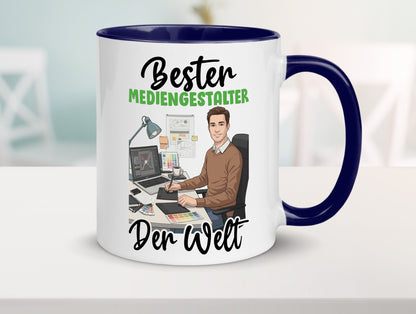 Bester Mediengestalter | Medien v2 Geschenk Humor Geschenkidee lustiger Spruch Tasse