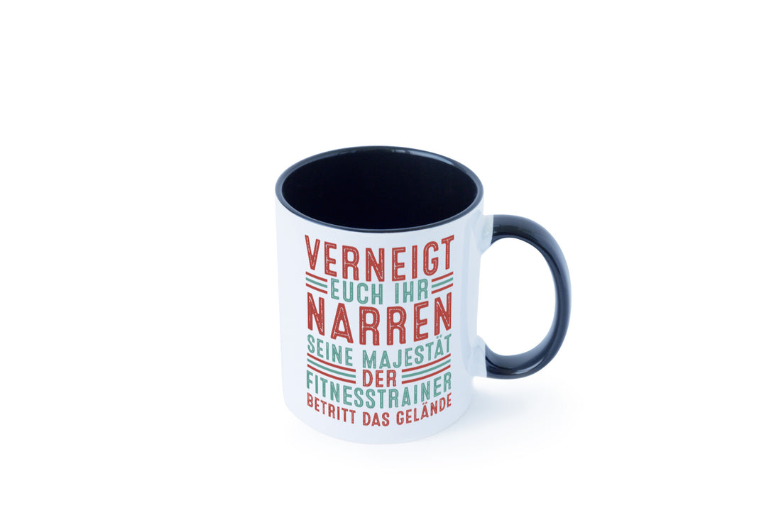 Verneigt euch: Fitnesstrainer | Personal Trainer v2 lustig Humor Geschenkidee Tasse