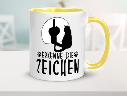Erkenne die Zeichen | Katze Humor Tierliebhaber Geschenkidee Tasse