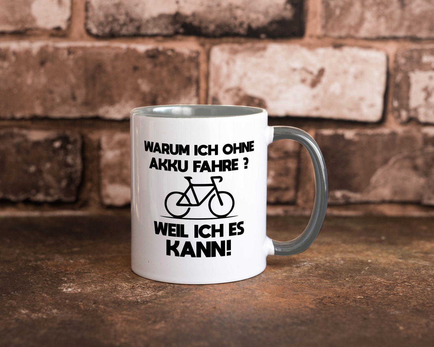 Warum ich ohne Akku fahre weil ichs kann | Radfahren Geschenk Humor