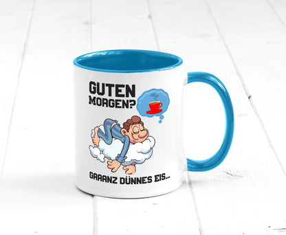 Ganz dünnes Eis | Morgenmuffel Tasse Kaffeetrinker Geschenkidee Humor