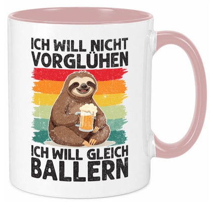 Vorglühen ich will gleich Ballern | Bier Biertrinker lustig Humor Geschenkidee Tasse