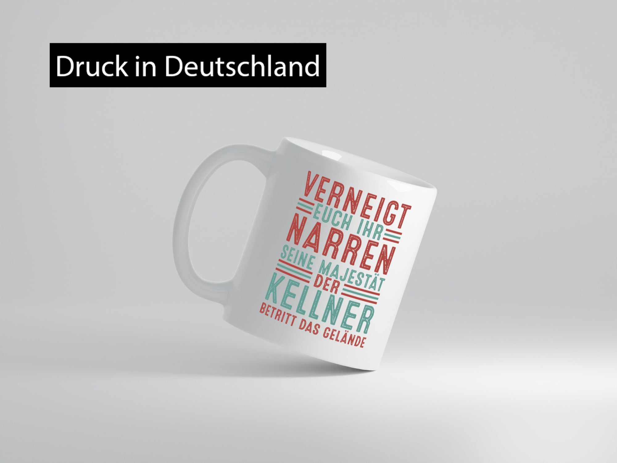 Verneigt euch: Kellner | kellnern Bedienung Geschenkidee Humor Tasse