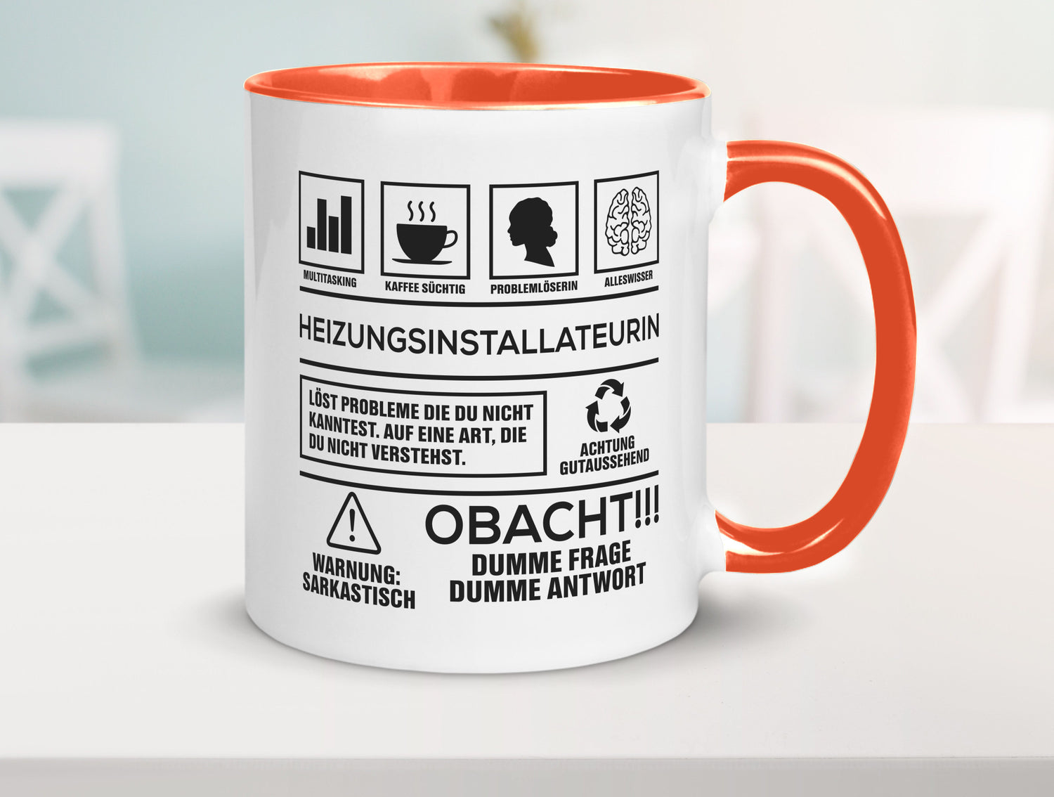 Achtung Probleme Heizungsinstallateurin | Heizung Humor Geschenkidee Tasse