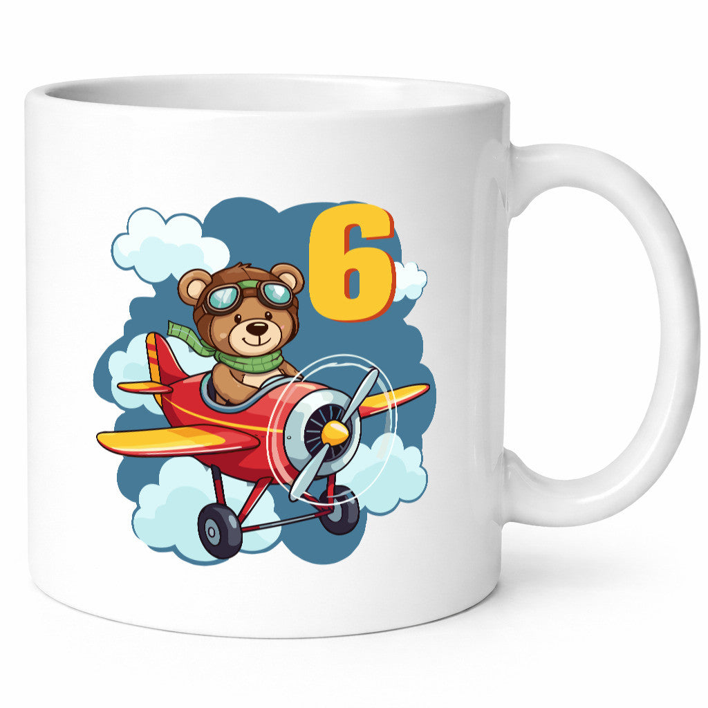 6. Geburtstag | 6 Jahre Kinder Pilot Flugzeug Humor Geschenkidee Tasse