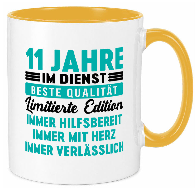 11 Jahre im Dienst | Jubiläum Arbeit v5 lustig Kollegen Büro Geschenk Tasse