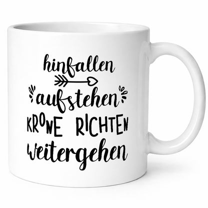 Hinfallen Kronerichten weitergehen | Prinzessin Geschenkidee Humor Tasse