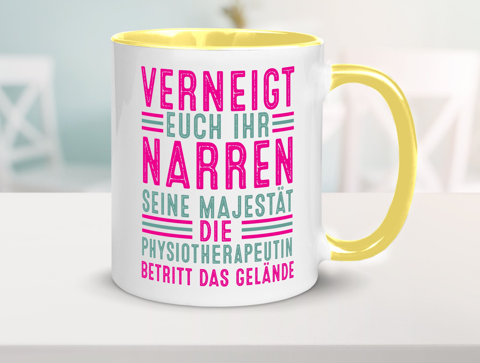 Verneigt euch: Physiotherapeutin Humor Geschenkidee Tasse