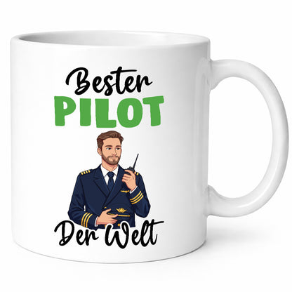 Bester Pilot | Flugzeug Piloten v2 Humor Geschenkidee Tasse