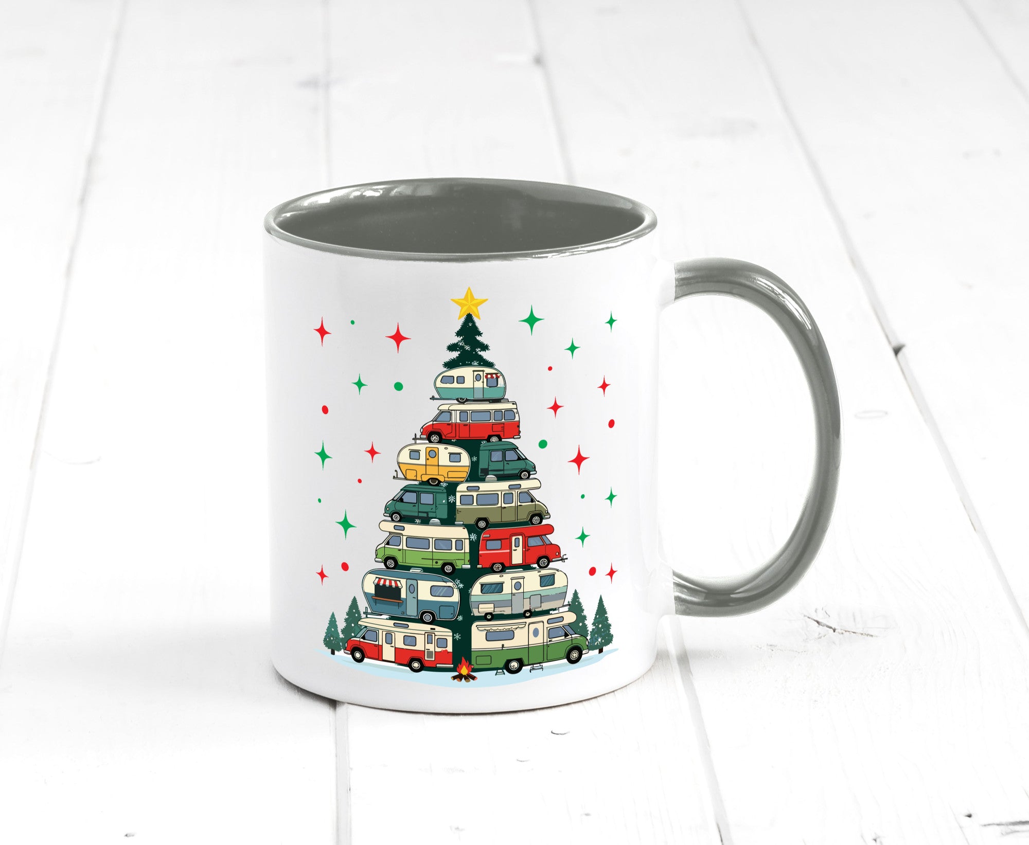 Camper | Camping Weihnachten Fahrzeuge Baumlichter v2 lustig Humor Geschenkidee