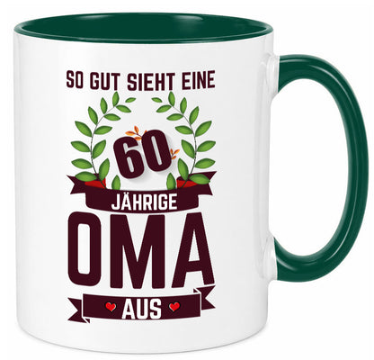 60. Geburtstag | 60 Jährige Oma Großmutter Geschenk Familie Geschenkidee Tasse