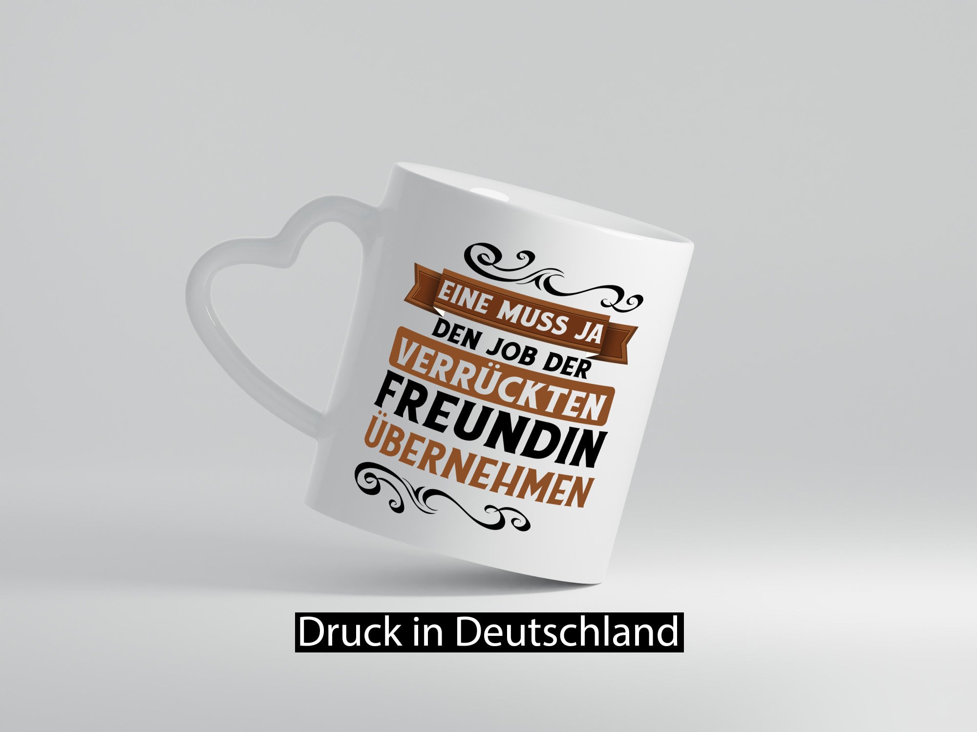 Verrückte Freundin | Job machen Arbeit lustig Kollegen Büro Geschenk Tasse