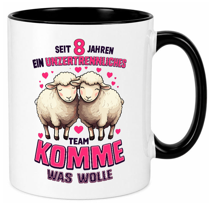 8 Jahre Verheiratet | ein Team Ehepaar v2 lustig Humor Geschenkidee Geschenk Tasse