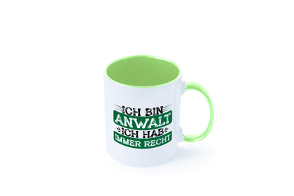 Ich bin Anwalt habe immer Recht | Jura Humor Geschenkidee Tasse