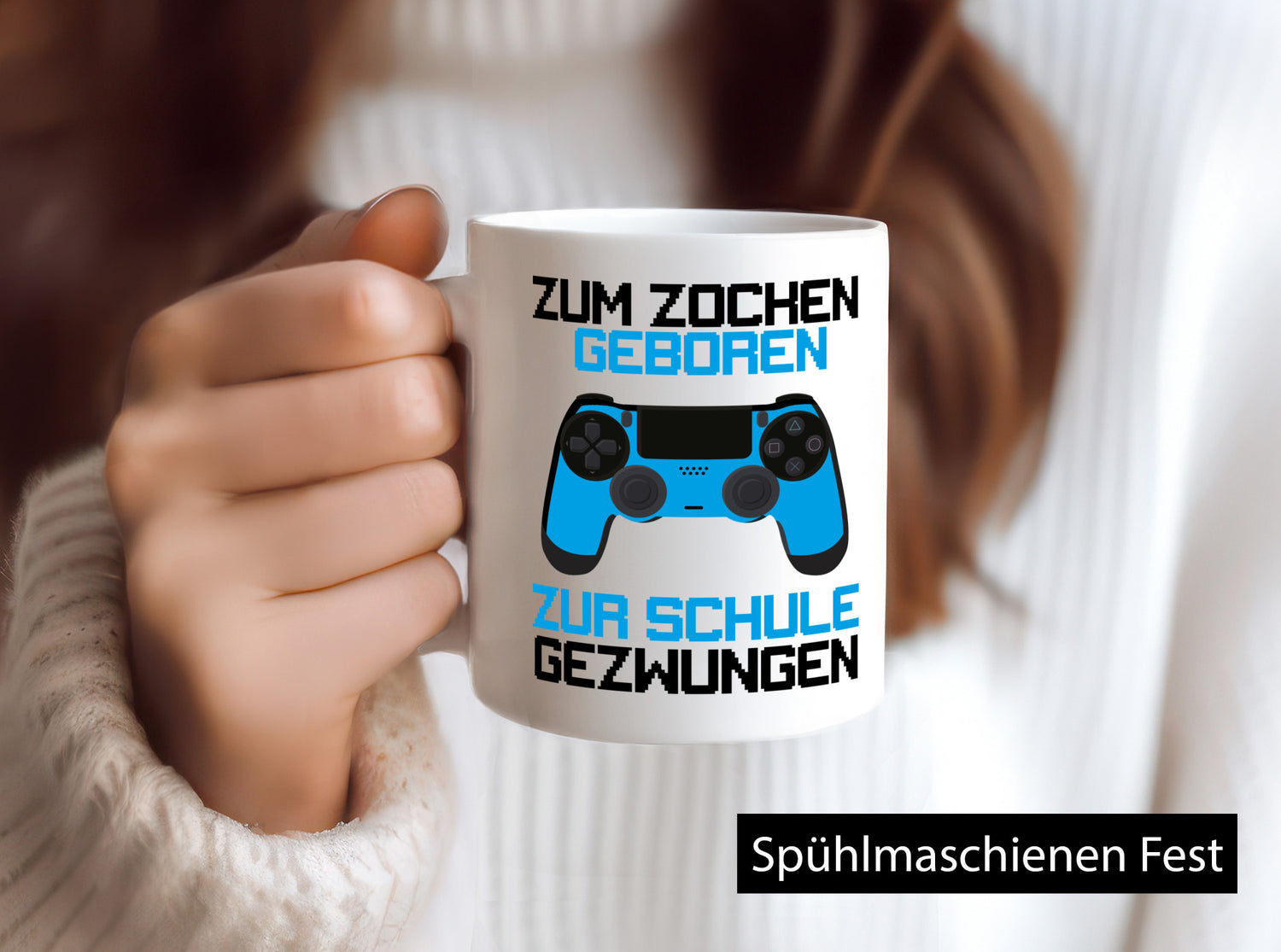 Zum zocken geboren zur Schule gezwungen lustiger Spruch Geschenk Humor