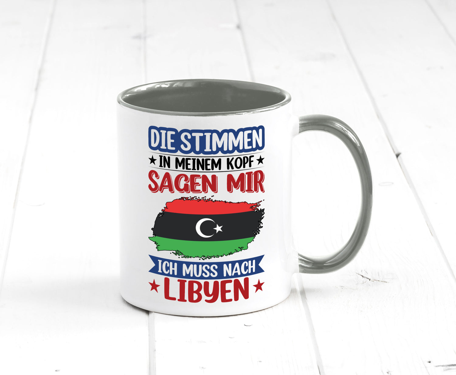 Libyen | Urlaub Stimmen in meinem Kopf Traumland Geschenkidee Humor Tasse