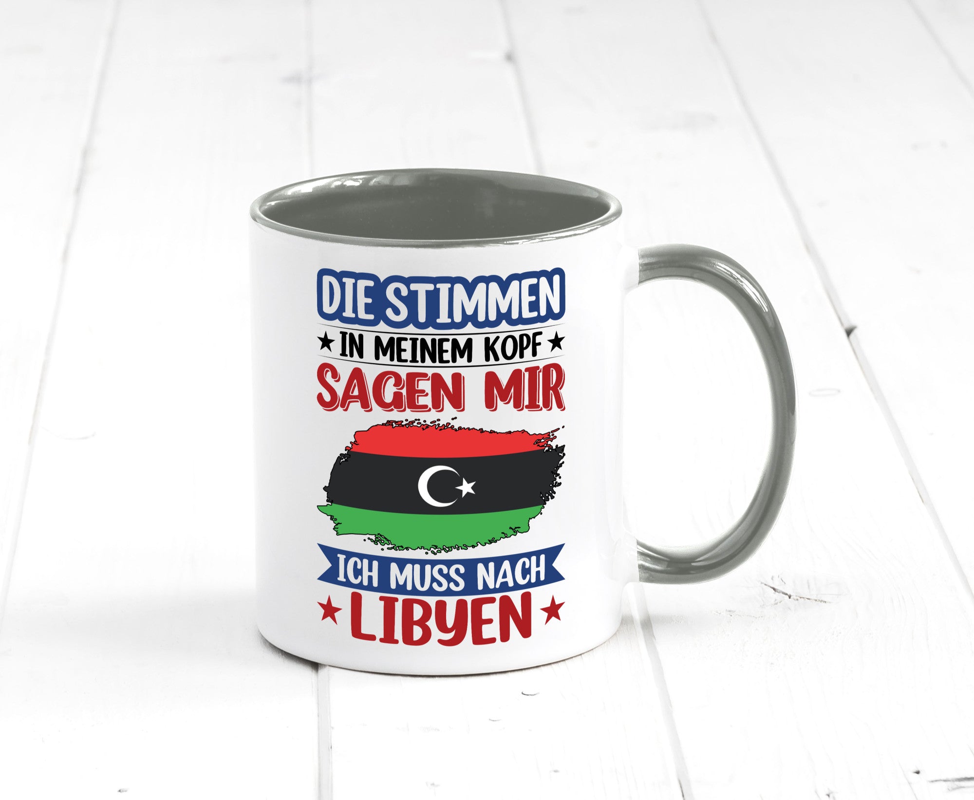 Libyen | Urlaub Stimmen in meinem Kopf Traumland Geschenkidee Humor Tasse