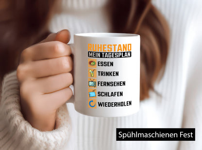 Rentner Tagesplan | Ruhestand Rente lustig Jubiläum Geschenk Tasse