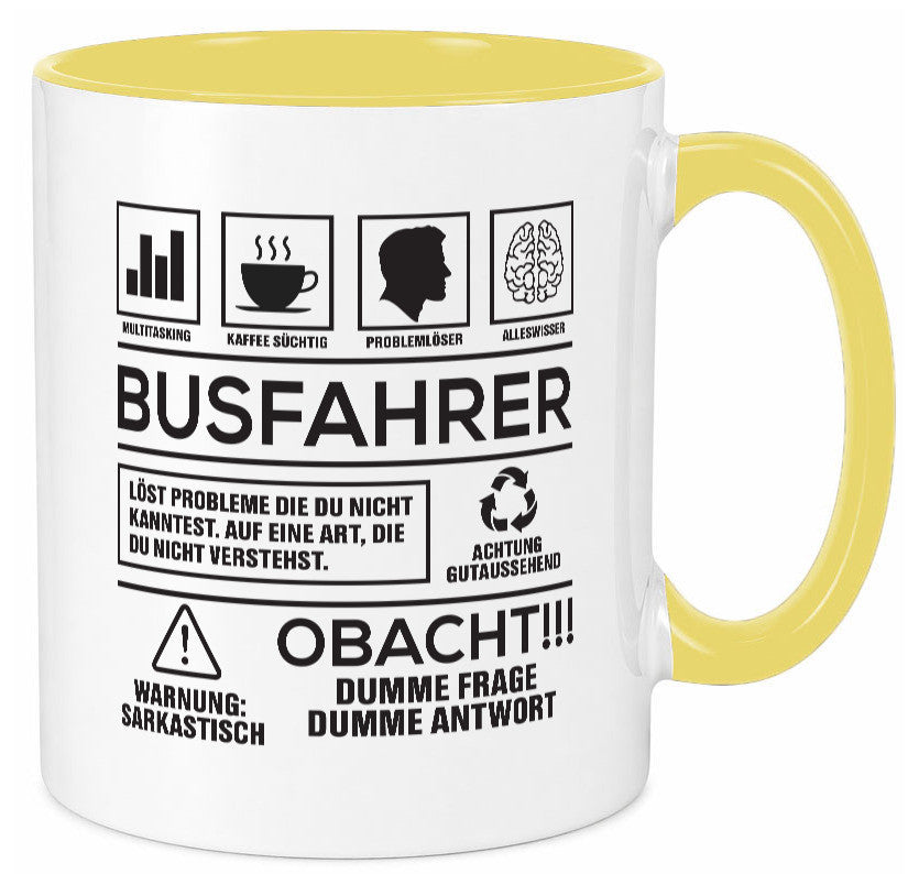 Achtung Probleme Busfahrer | Berufsfahrer Fahrer Geschenk Arbeit Kollegen Büro
