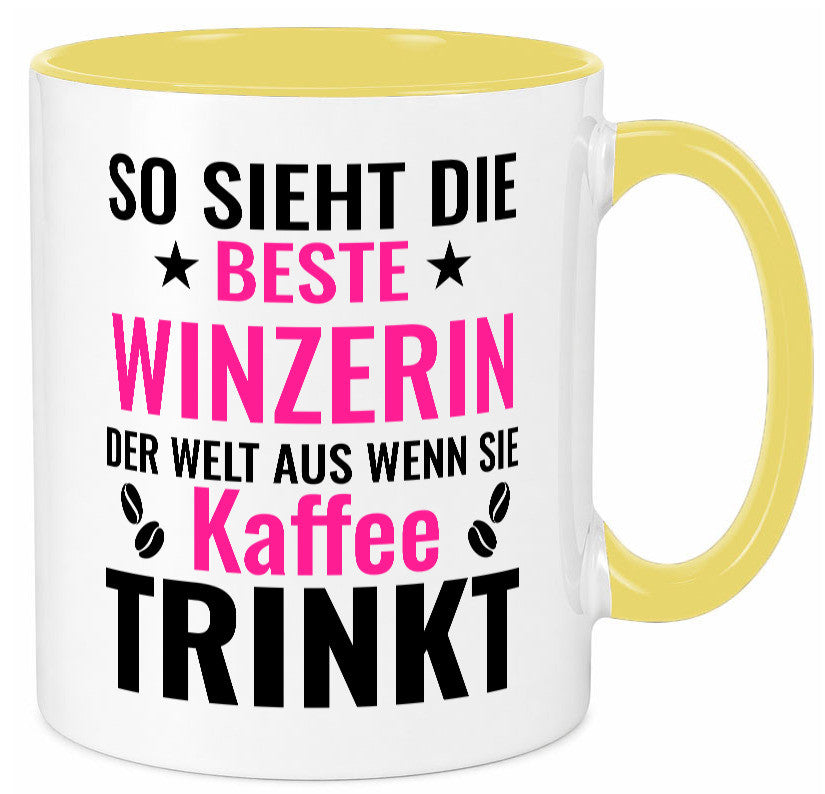 Kaffee trinkt: Winzerin | Weinbauer Wein lustig Humor Geschenkidee Geschenk Tasse