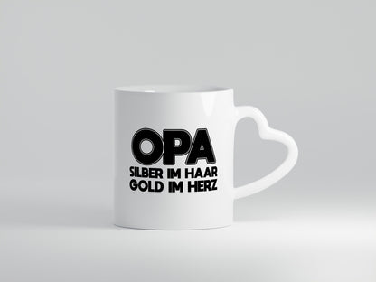 Opa silber im Haar, Gold Herz | Ffrisur Haarfarbe lustiger Spruch Geschenk