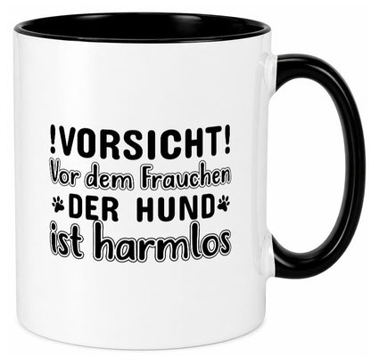 Vorsicht vor dem Frauchen | Hundebesitzerin Pfoten Geschenkidee Tierliebhaber Tasse