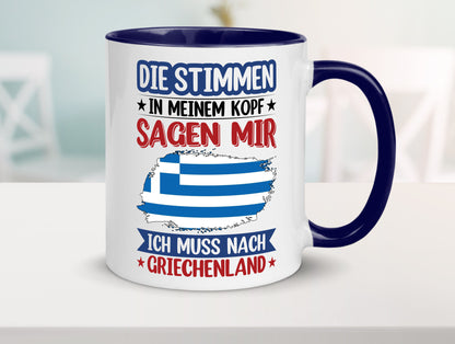 Griechenland | Urlaub Stimmen in meinem Kopf Traumland Humor Geschenkidee Tasse