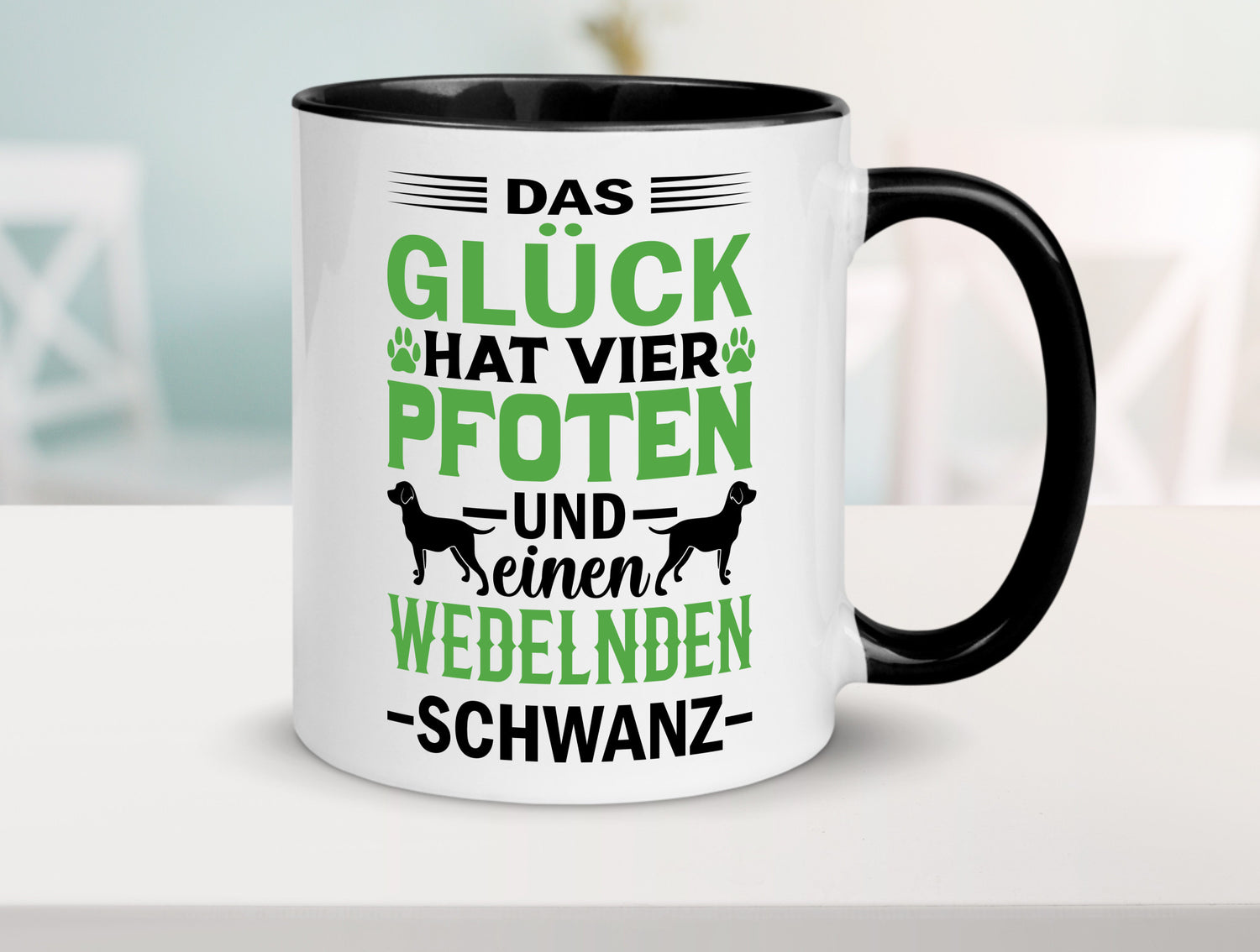 Das Glück hat 4 Pfoten | Hundeliebhaber Ich liebe Hunde Geschenk Tierliebhaber