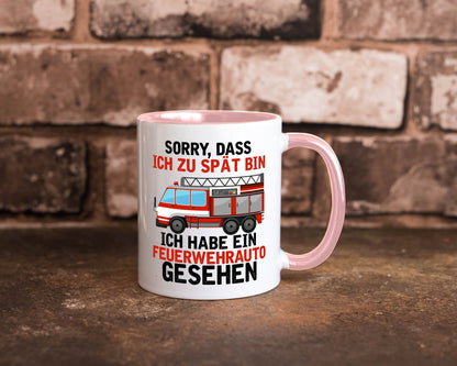 Ich hab ein feuerwehrauto gesehen | lustig Humor Geschenkidee Geschenk Tasse