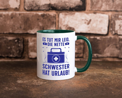 Nette Schwester hat Urlaub | Arztkoffer Tabletten lustiger Spruch Geschenk
