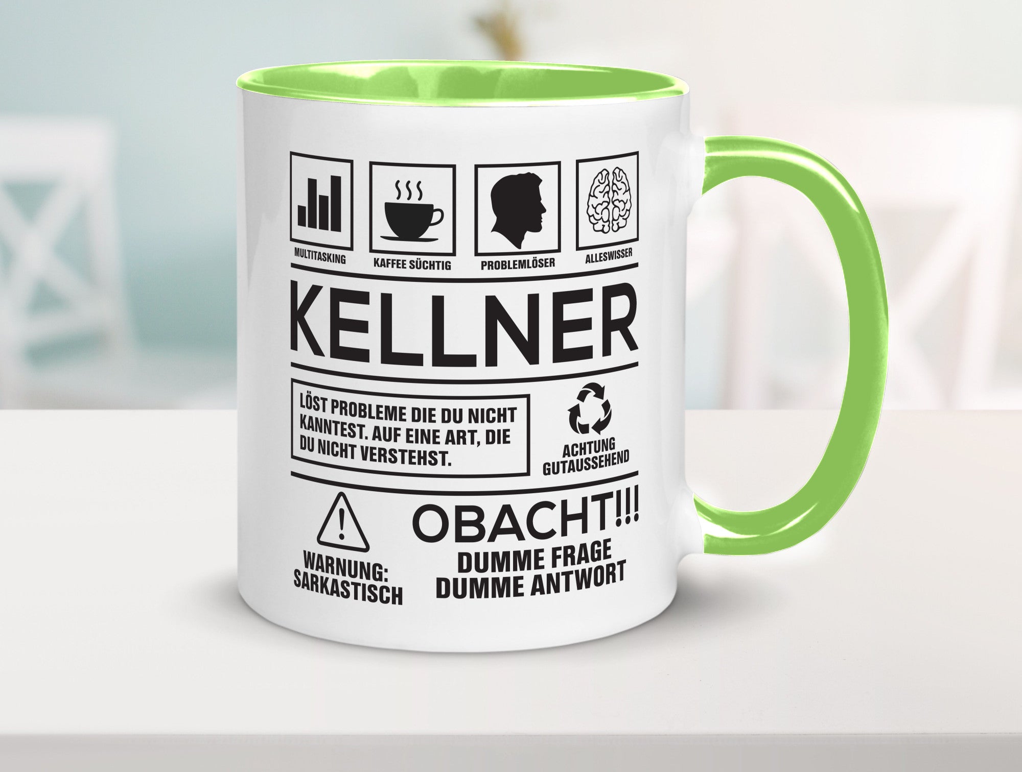 Achtung Probleme Kellner | kellnern Bedienung lustiger Spruch Geschenk Humor