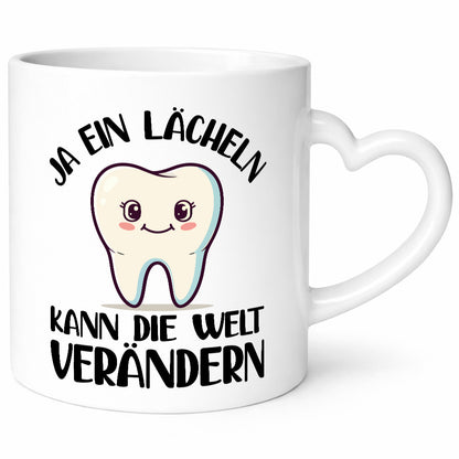 Ein lächeln kann die welt verändrn | Zahnarzt Geschenkidee Humor Tasse